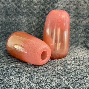 Pinkish/Orangish Hand Blown Glass Vases